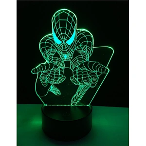 New arrive 3D Illusion effect spider man table lighting LED kids night lights with ABS base