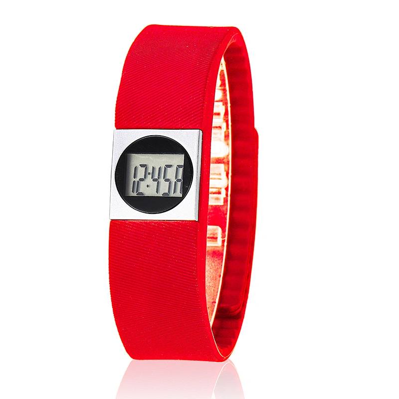Simple motion intelligent silicone bracelet colorful strap LCD display sport step counting smartband