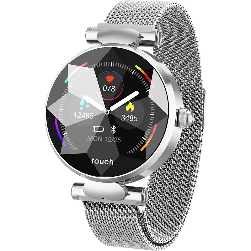 B80 female sports bracelet diamond metal watchband heart rate blood pressure monitor fitness track smartwatch