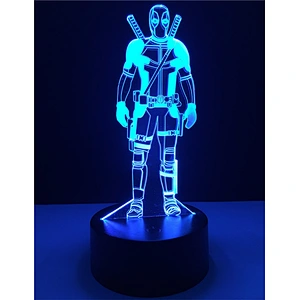 3D optical Illusion line lamp deadpool 3d lamp with led lamp base
