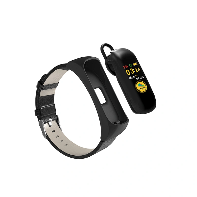 2019 new technology portable color screen smart bracelet with Bluetooth headset blood pressure sleep monitor fitness wristband