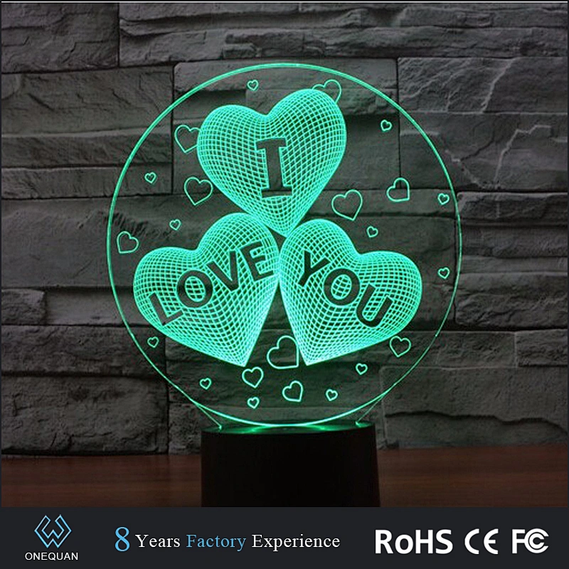 Hot selling Hot selling 2019 latest design wedding 3D led light bases for acrylic