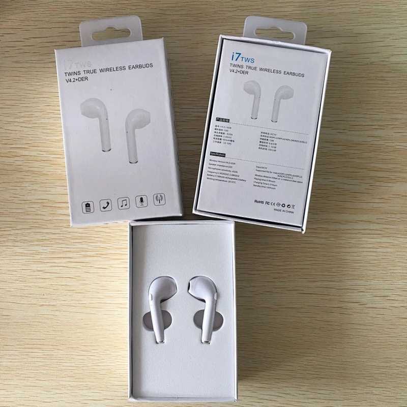 Amazon hot gifts new model design the I7 TWS pair wireless 4.2 Blue tooth Earphone headphone for mobile phone