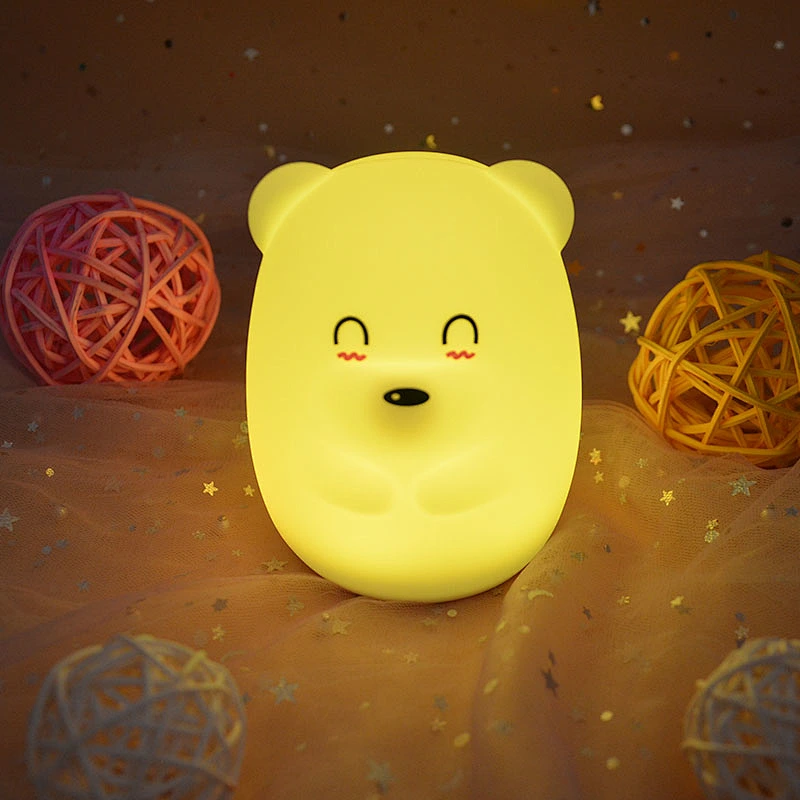 Creative silicone night light New product colorful baby night light kids sensor lamp for Christmas toy
