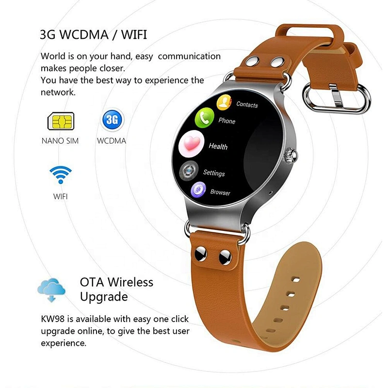 kw98 Heart Rate monitor Remote Camera SIM Card kids 4g  Wifi GPS bluetooth golf  smartwatch