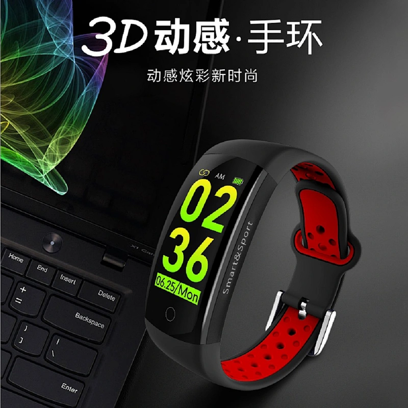 2019 High Rating Q6S Heart Rate Monitor Fitness Bracelet  Blood Pressure IP68 Waterproof Smart Bracelet