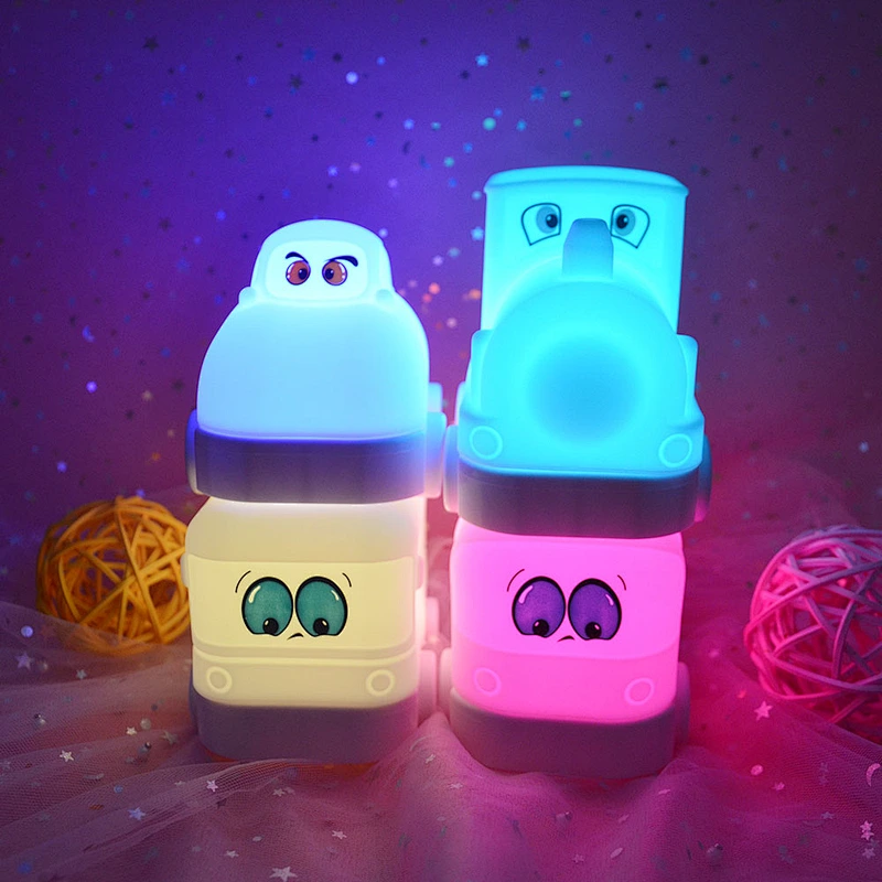 7 Color Changing Vehicle Kids Toy Car Night Light Baby Lamp Home Decor Train LED Nursery Lights
