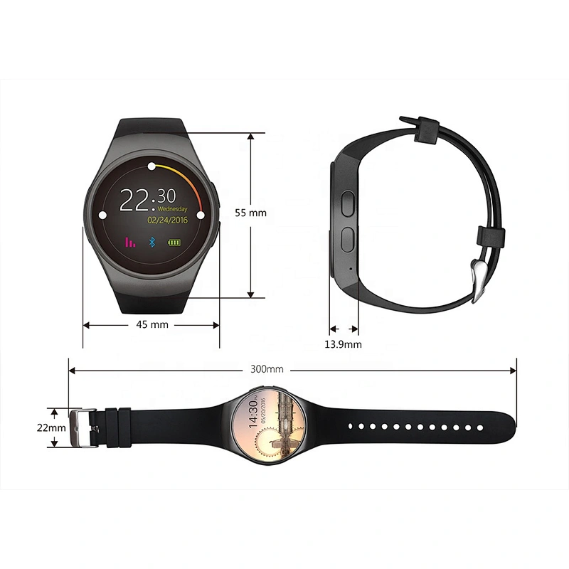 Wholesale heart rate SIM card fitness waterproof touch screen mobile phone kw18 smartwatch