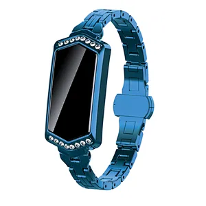 B78 color screen fitness track watch with crystal diamond heart rate blood pressure monitor smart bracelet for women