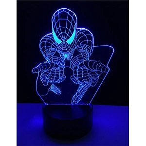 New arrive 3D Illusion effect spider man table lighting LED kids night lights with ABS base