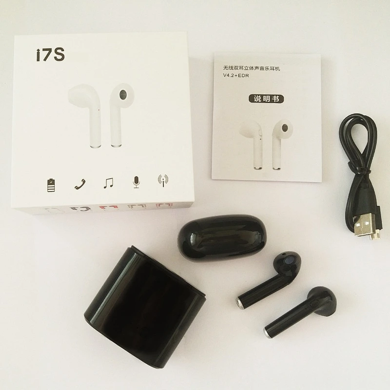 Hot selling 2019 Hot sale I7s blue tooth earphone plus binoculars wireless stereo with charging bin tws mini blue tooth earphone