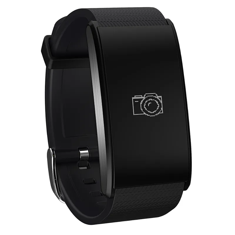 Heart rate Blood Pressure monitor Metal wristband waterproof sports A58 smart bracelet with remote camera