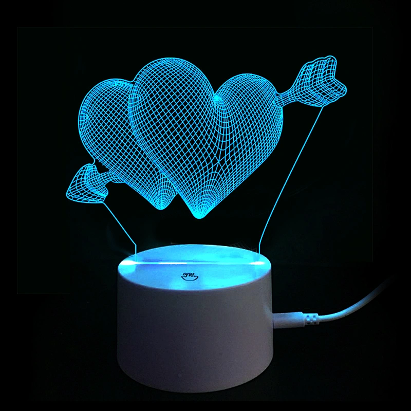 Christmas decoration acrylic 3d led lamp night light for Indoor Room bed hotel coffee bar
