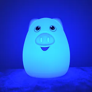 New Design Multiple Colors OEM/ODM Friendly Animal Piggy Silicone Baby 3D LED Night Lights From China