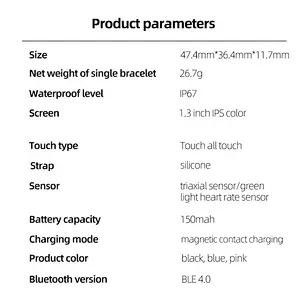 P8 Blood Pressure OLED Touch Screen Waterproof wristwatch with Heart Rate Monitor Health Bracelet for iOS Android