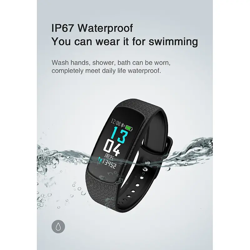 B63 Color Screen Smart Wristband Heart Rate Monitor Fitness Tracker Smart Bracelet With IP67 Waterproof