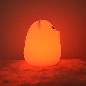 New Design Multiple Colors OEM/ODM Friendly Animal Piggy Silicone Baby 3D LED Night Lights From China