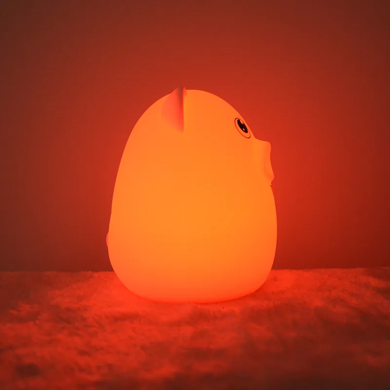 New Design Multiple Colors OEM/ODM Friendly Animal Piggy Silicone Baby 3D LED Night Lights From China