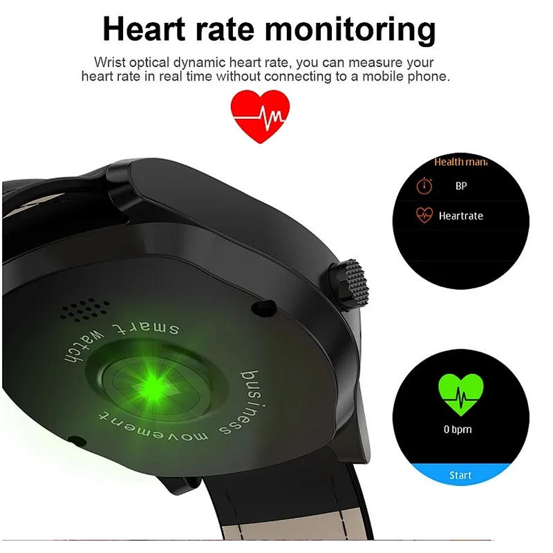 New waterproof smart watch wearable equipment leather steel band Multi Sport mode heart rate monitor Bluetooth smart Watch