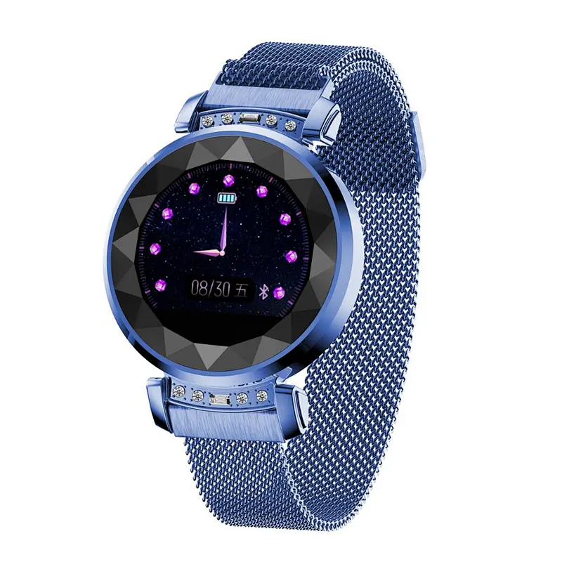 SL08 women smart watch crystal glass steel case multi sport tracker wristband sleeping monitor watch