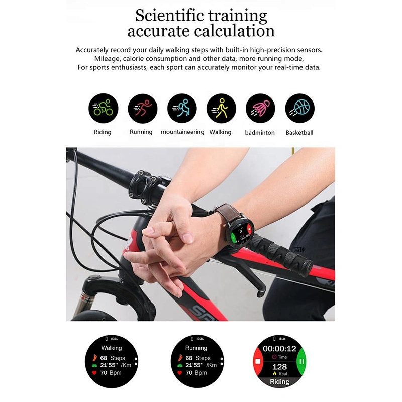 1.3 round touch screen DT98 smart watch with ECG Bluetooth connection IP68 waterproof bracelet