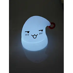 Portable Silicone LED Multicolor Children Night Light, USB Rechargeable Night Lamp with Warm White & 7-Colour Changing Modes