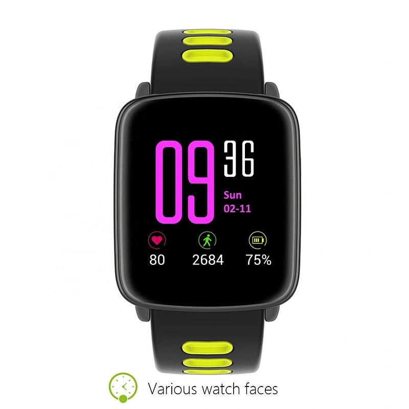 Accurate Heart Rate TFT Resolution GV68 1.54 Inch IP68 Waterproof Sensor Pedometer Sleep Monitor Sitting Alert Smart Watch