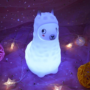 Children Favor Custom Alpaca LED Night Light Toy Silicone Kids for Bedroom