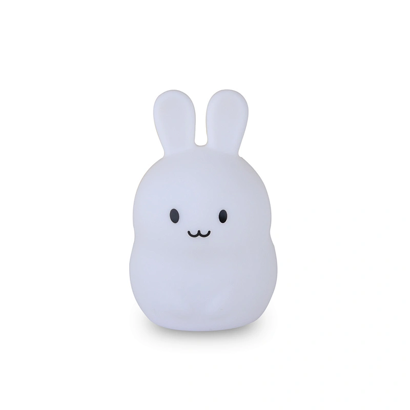 Rabbit Led Silicone Night Light 7 Color Changing Desk Table Lamp For Kids As Gift