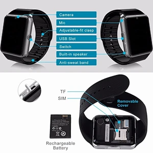 Sim Card Slot Brand New GT08 Smart Watch Clock With Push Message Bluetooth Conne Support Multi languages For IOS Android