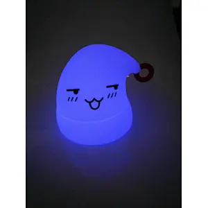 Silicone Christmas hat Touch Sensor Tap Control LED Night Light For Christmas gift  Bedside Lamp
