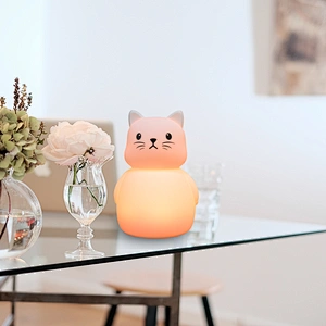 7 Colors Cat Led Children Silicone Soft Cartoon Led Night Light For Baby Nursery Breathing