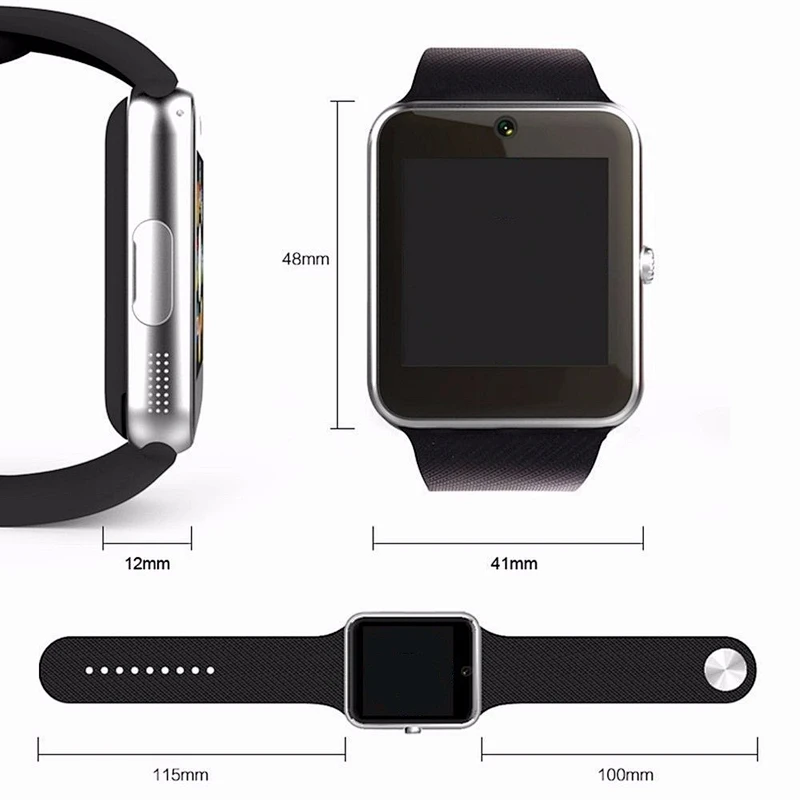Sim Card Slot Brand New GT08 Smart Watch Clock With Push Message Bluetooth Conne Support Multi languages For IOS Android