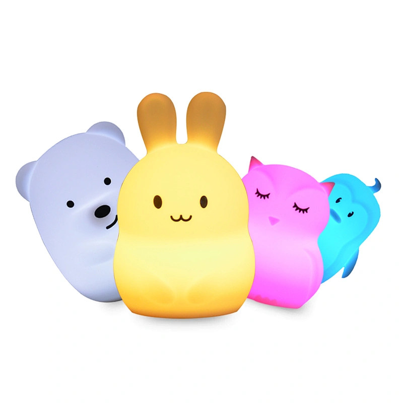 Silicone Sleep Led Kids Lamp Night Light For Children Baby Bedroom Lamps Cartoon Pets night light