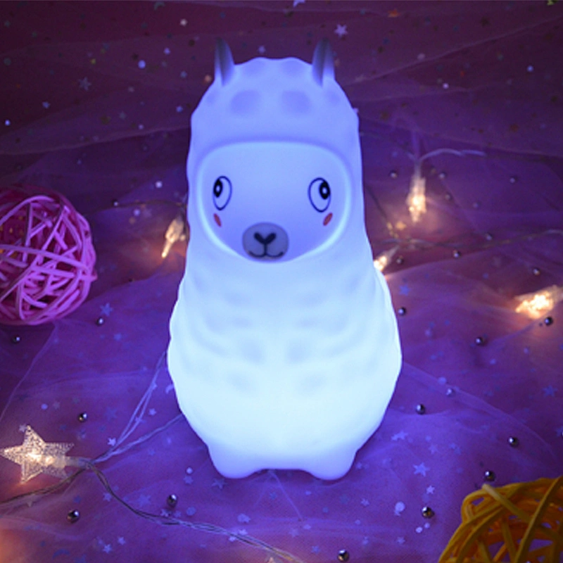 Children Favor Custom Alpaca LED Night Light Toy Silicone Kids for Bedroom