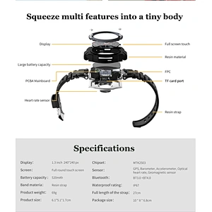 DT97 GPS Bluetooth Calling Outdoor smart watch Multisport tracking smart bracelet
