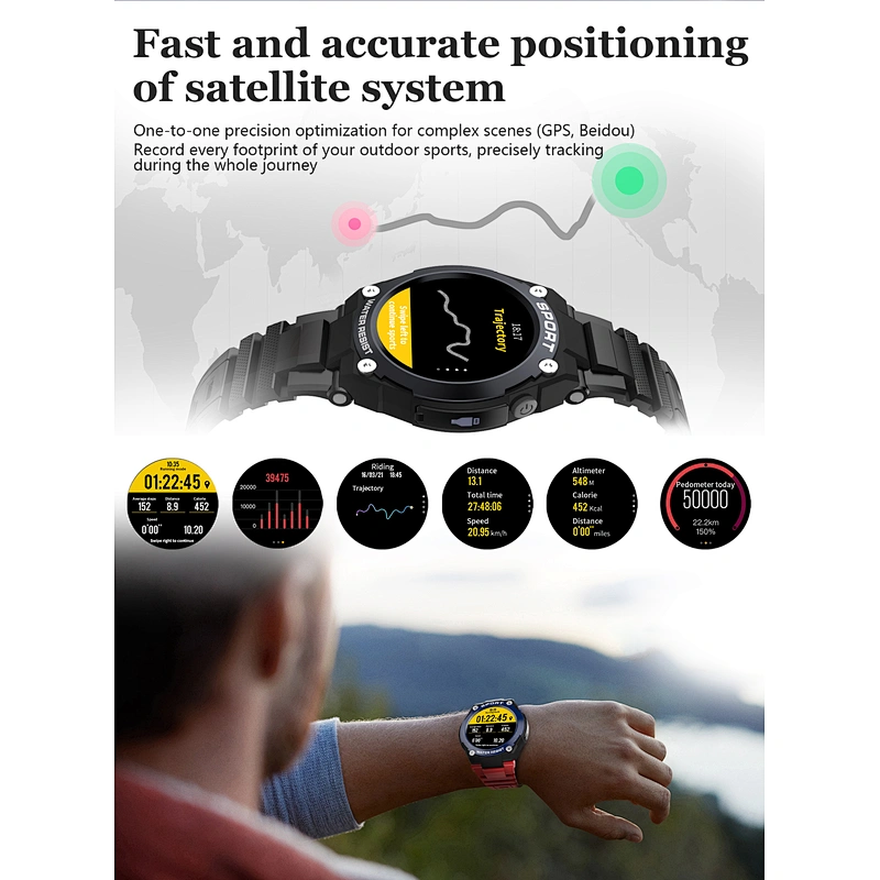 DT97 GPS Bluetooth Calling Outdoor smart watch Multisport tracking smart bracelet