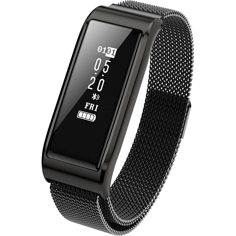 2019 magnetic metal Android B29  smartwatch sports records tracking monitor heart rate blood pressure bracelet