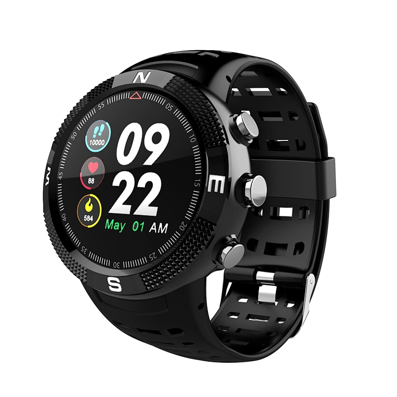 Multi-sport mode deep waterproof with heart rate F18 smart watch 3d ball type screen GPS watch