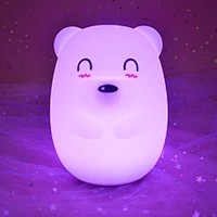 Factory Hot Selling Led Night Lamp For Children 7 Colors Flashing Usb Chargeable Cute Silicone Night Light