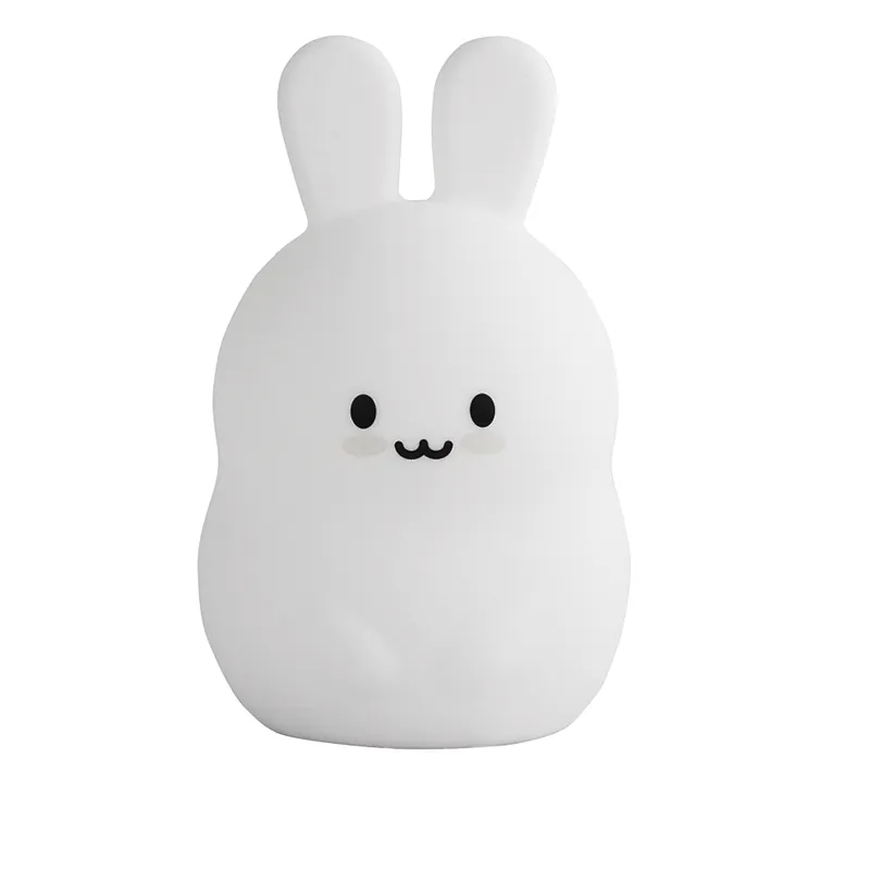 Portable cute animal silicone night light colorful rechargeable night lamp for kids