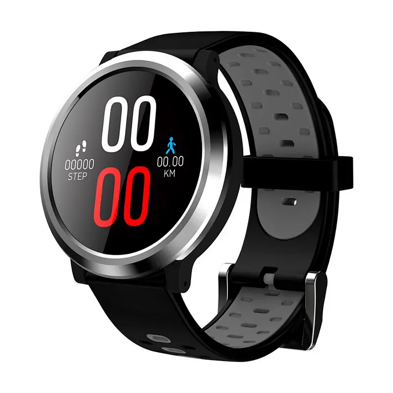 2019 Best quality 3d dynamic UI blood pressure monitor genuine leather smartwatch GPS tracking fitness swimming sportwatch