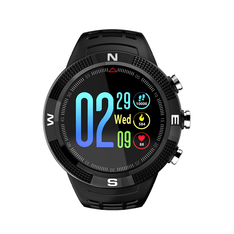 Multi-sport mode deep waterproof with heart rate F18 smart watch 3d ball type screen GPS watch