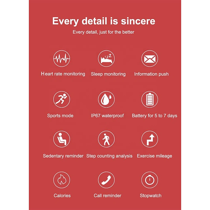 New Design Z30 1.3 inch IPS Touch Screen Heart Rate Health Sleep Monitoring Smart watch