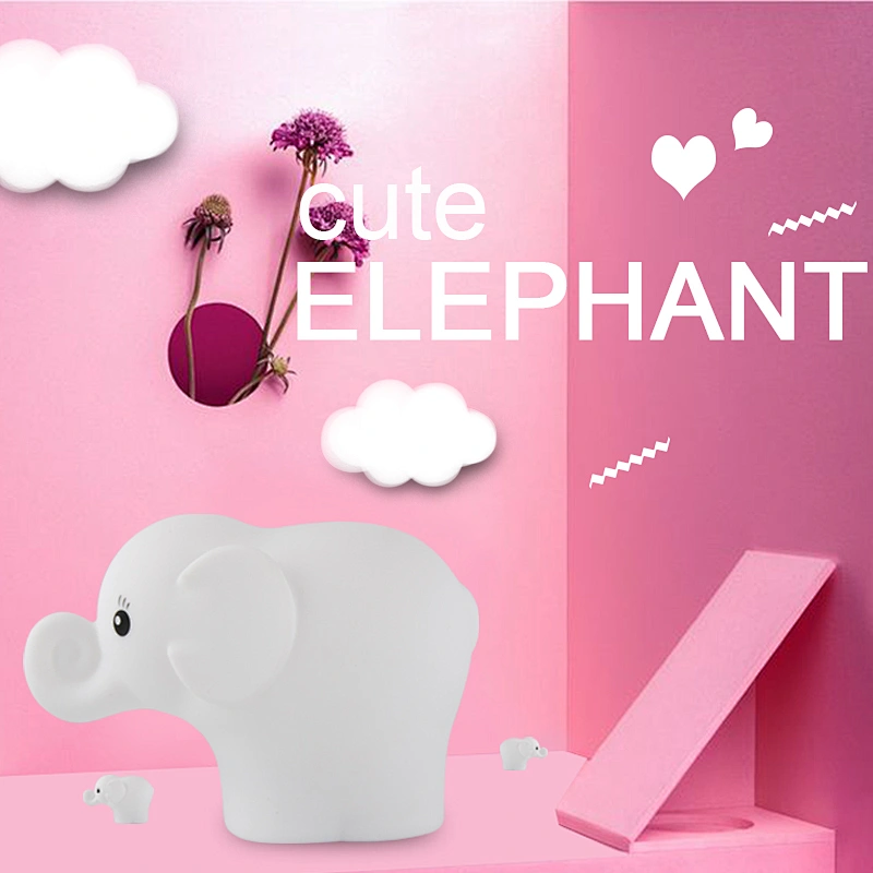 3D LED Night Light Motion Sensor Elephant Light Night for Children Beside Toy Remote Control Silicone Lamp