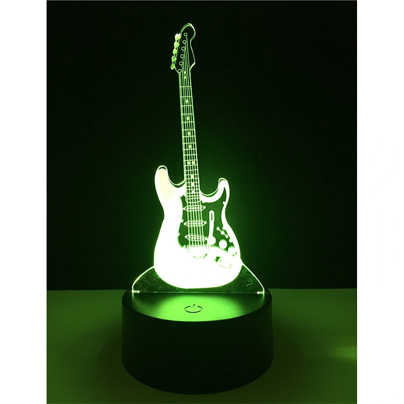 Hot selling 2019 New LED lamps creative 3D guitar shapt USB table acrylic lamp