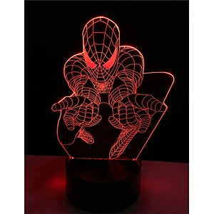 New arrive 3D Illusion effect spider man table lighting LED kids night lights with ABS base