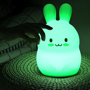 Children Cute Night Lamp Bedroom Light Colorful Silicone Led Night Light Rechargeable Touch Sensor Light 2 Modes