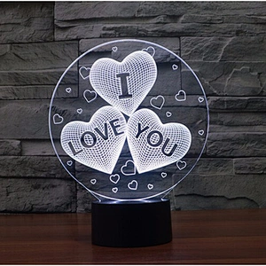 New Led Night Light valentines day gifts color changeable I Love You 3d Led Night Light
