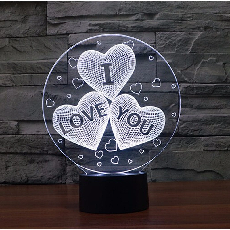 New Led Night Light valentines day gifts color changeable I Love You 3d Led Night Light
